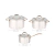 Bateria Acero Inoxidable Golden Rose Con Asas Hudson - comprar online