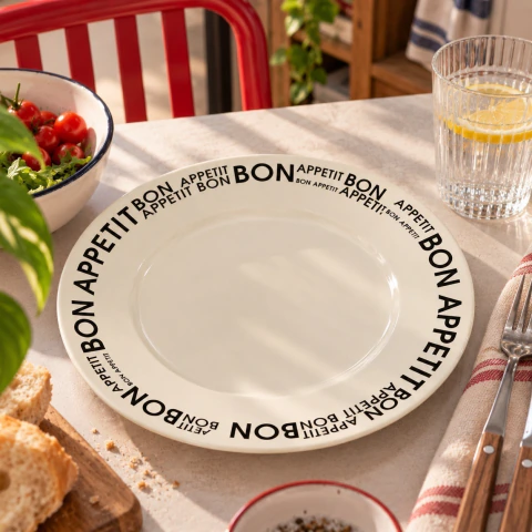 Set X4 Platos Playos Cerámica 24cm Bon Appetit