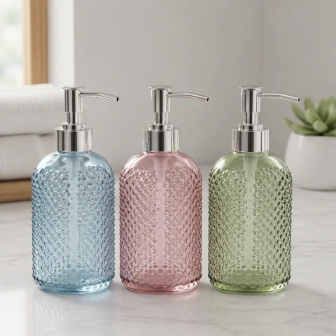Dispenser Jabón Vidrio Colores 400 ml