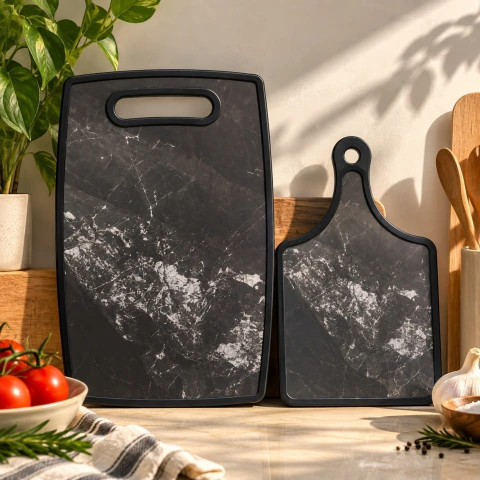 Set x2 Tablas De Cortar Plástico PP Marmoladas