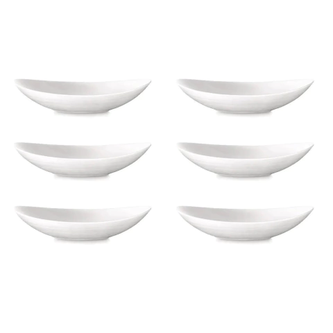 Set X6 Platos Hondos Oval Opalina Vidrio Templado 23 cm - comprar online