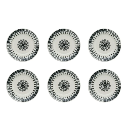 Set X6 Platos Postre Cerámica 19 Cm Folk Biona - comprar online