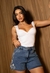 Short Mom Bordado Floral Jeans - GAB'S STORE