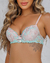 Conjunto Florence Aro Inteiro com Bojo Fio Dental Renda Floral Verde e Rosa - Art Sex Moda Íntima