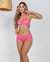 Conjunto Natasha Meia Taça sem Bojo Caleçon Tule Ilusione Rosa Neon - loja online