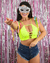 Cropped Trançado Tiras sem Bojo Amarelo Neon - comprar online