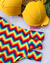 Biquíni Sereia Concha com Bojo Aro Inteiro Cintura Alta Tiras Laterais Amarelo Zig Zag - comprar online