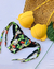 Biquíni Sereia Concha com Bojo Aro Inteiro Levanta Bum Bum de Amarrar Amarelo Tropical - comprar online