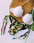 Biquíni Sereia Concha com Bojo Aro Inteiro Levanta Bum Bum de Amarrar Branco Tropical - comprar online