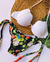 Biquíni Sereia Concha com Bojo Aro Inteiro Levanta Bum Bum de Amarrar Branco Tropical