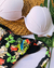 Biquíni Sereia Concha com Bojo Aro Inteiro Levanta Bum Bum de Amarrar Branco Tropical na internet