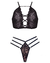 Conjunto Lock Cropped sem Bojo Cruzado Fio Dental Costa Nua Preto