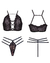 Imagem do Conjunto Lock Cropped sem Bojo Cruzado Fio Dental Costa Nua Preto