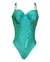 Maiô Metallic com Bojo Cruzado nas Costas Sunquini Verde Água - Art Sex Moda Íntima