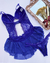 Espartilho Boneca com Bojo Renda Floral Sainha Sexy Fio Regulavéis Azul Royal na internet