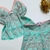 Baby Doll Florence sem Bojo Cropped Shortinho em Renda Floral com Forro Verde e Rosa - loja online