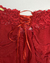 Conjunto 3 Peças Louise Tule Bordado Aro Inteiro Tule Bordado Fio Duplo Drapeada Vermelho na internet