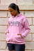 Moletom Canguru com Capuz Unissex Be Happy - Rosa Bebê