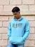 Moletom Canguru com Capuz Unisex Be Happy - Azul Claro - loja online