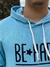 Moletom Canguru com Capuz Unisex Be Happy - Azul Claro