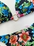 Biquíni Lolla Cortininha Bojo Removível e Calcinha de Amarrar Floral Preto - Art Sex Moda Íntima