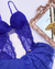 Espartilho Boneca com Bojo Renda Floral Sainha Sexy Fio Regulavéis Azul Royal - Art Sex Moda Íntima