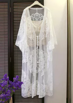 Kimono de encaje labrado - LDP Underwear & CO.