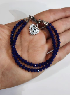Pulsera doble cristales Azul