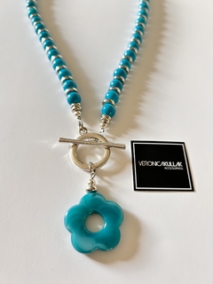 Collar flor azul - comprar online