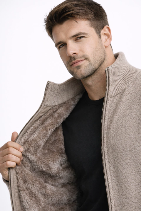 SWEATER CON CIERRE chenille con piel FRESNO - comprar online