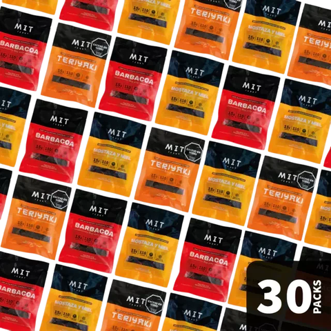 30 PACK MIX TERIYAKI / SPICY BBQ / HONEY MUSTARD - MIT JERKY - comprar online
