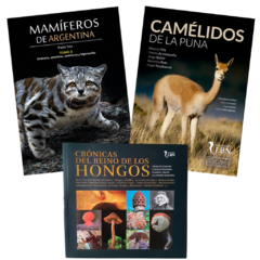 COMBO PRE-VENTA: Mamíferos de Argentina tomo II + Camélidos de la Puna + Crónicas del Reino de los Hongos (Envíos a partir del 10/6) TODOS LOS MEDIOS