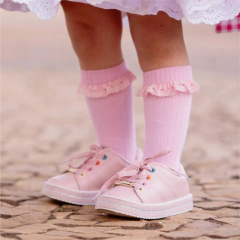 Meia Canelada Rosa - comprar online