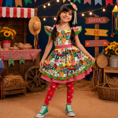 Vestido Junino São João - CANTAROLA MEIAS COLORIDAS E DIVERTIDAS