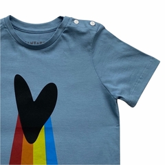 Camiseta infantil Coração Azul - comprar online