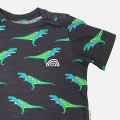 Camiseta infantil DINO PRETA com bordado na internet