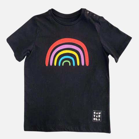 Camiseta infantil Arco Íris - Preta - comprar online