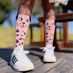 Meia Dog Rose (orelhinhas com aplique) - comprar online