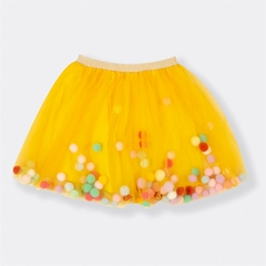 Saia Tule Pompom Amarelo - comprar online