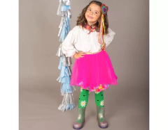 Saia Tule Pompom Pink na internet