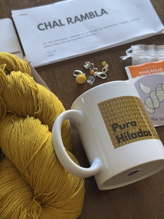 Kit de tejido - Chal Rambla color miel - comprar online
