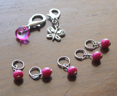 marcadores de punto fucsia