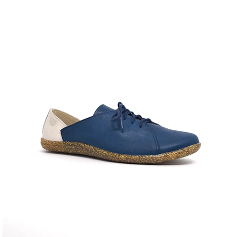 Atena, couro soft safira e neve, sola reciclada. Ref. 001.518. SOB ENCOMENDA