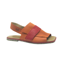 Energia, couro soft topázio e tomate. Sola borrachas recicladas. Ref.: 003.1106