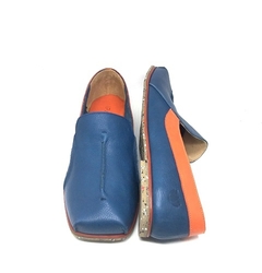 Mocassim, couro soft safira, sola borrachas recicladas. Ref. 004.404 - comprar online