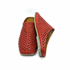 Mule XXI, couro soft tomate, sola borrachas recicladas. Ref. 004.929. SOB ENCOMENDA - comprar online