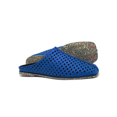 Mule XXI, couro soft royal, sola borrachas recicladas. Ref. 004.929. SOB ENCOMENDA - Ipadma