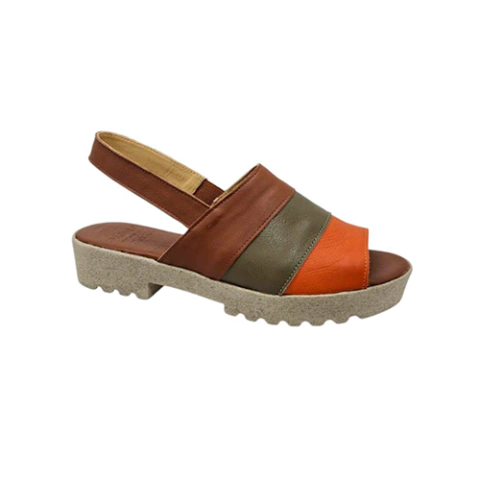 Sandália - couro soft, nas cores topázio, oliva e linhaça. Solado tratorado em fibra de coco. Ref. 029.1909. SOB ENCOMENDA - comprar online