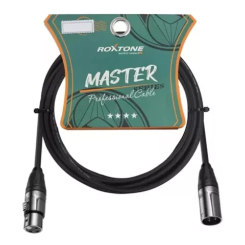 Cable Roxtone MMXX600L3 canon/canon de 3 metros, de goma negro - comprar online