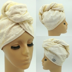 TURBANTE ENSUEÑO DORADO EN TOALLA DE ALGODÓN